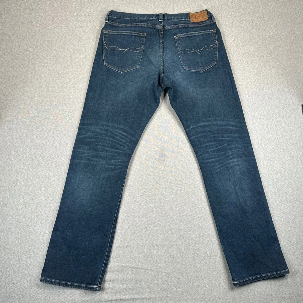 Polo Ralph Lauren Hampton Relaxed Straight Jeans Mens 33x32 Dark Wash Blue Denim